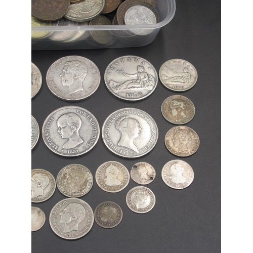 561 - Assorted collection C18th/19th and C20th Spanish coins to inc. Centimo's, Pesetas, etc.