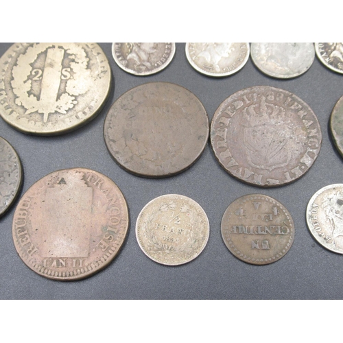 563 - Large collection of C18th, 19th and 20th French coins to inc. Francs, Centimes, etc. inc. silver con... 