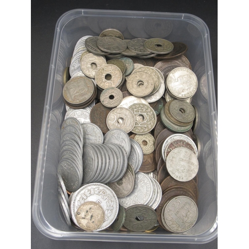 563 - Large collection of C18th, 19th and 20th French coins to inc. Francs, Centimes, etc. inc. silver con... 