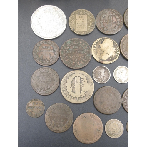 563 - Large collection of C18th, 19th and 20th French coins to inc. Francs, Centimes, etc. inc. silver con... 