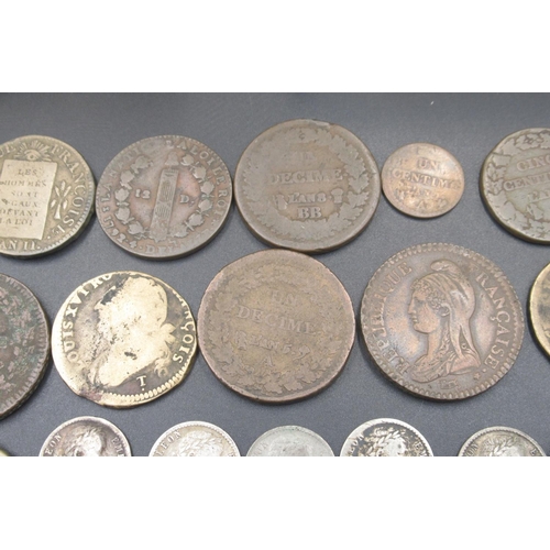 563 - Large collection of C18th, 19th and 20th French coins to inc. Francs, Centimes, etc. inc. silver con... 