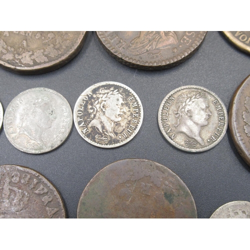 563 - Large collection of C18th, 19th and 20th French coins to inc. Francs, Centimes, etc. inc. silver con... 