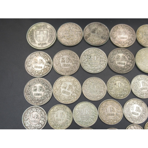 564 - Collection of C19th/20th Swiss Rappens and Francs. to inc. collection of silver content 1/2 Francs, ... 