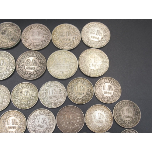 564 - Collection of C19th/20th Swiss Rappens and Francs. to inc. collection of silver content 1/2 Francs, ... 