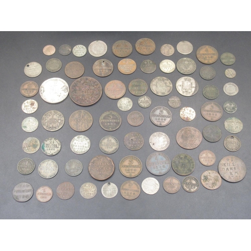 569 - Assorted collection of C19th German States coins to inc. Hellers, Pfennigs and Thalers