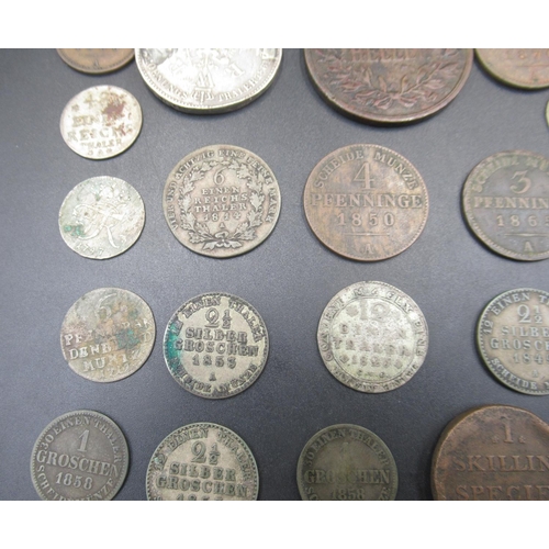 569 - Assorted collection of C19th German States coins to inc. Hellers, Pfennigs and Thalers