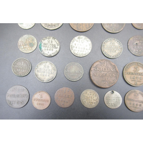 569 - Assorted collection of C19th German States coins to inc. Hellers, Pfennigs and Thalers