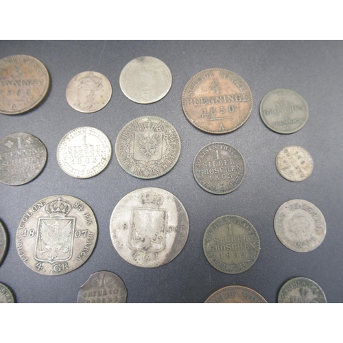 569 - Assorted collection of C19th German States coins to inc. Hellers, Pfennigs and Thalers