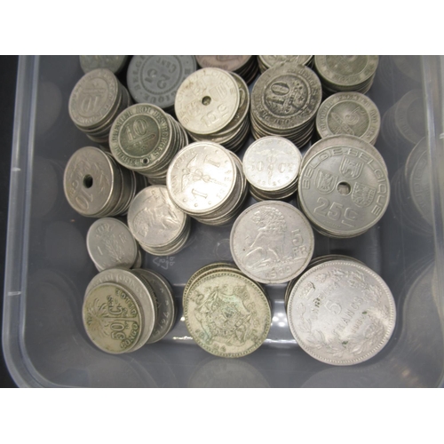 570 - Assorted collection of C19th/20th Belgian centimes and francs, to inc. small selection of silver con... 