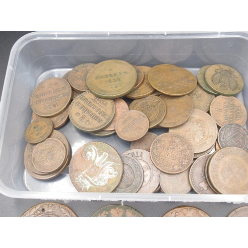 573 - Collection of C19th/20th Russian Empire coins to inc. small collection of silver content coins (gros... 