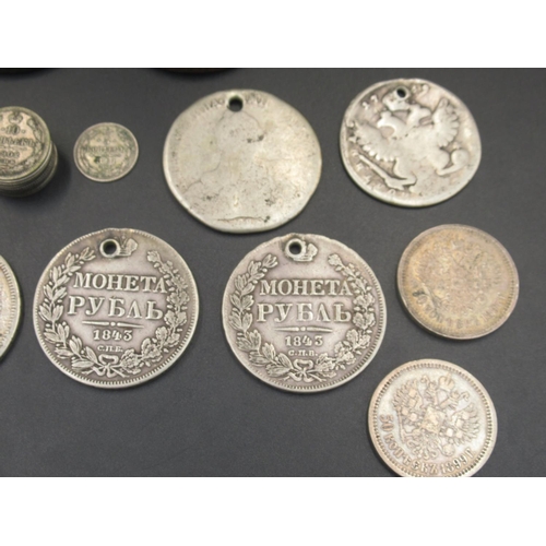 573 - Collection of C19th/20th Russian Empire coins to inc. small collection of silver content coins (gros... 