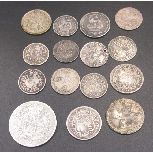 515 - Collection of shillings, crowns etc. from George II, George III, George IV, William IV, Charles II, ... 