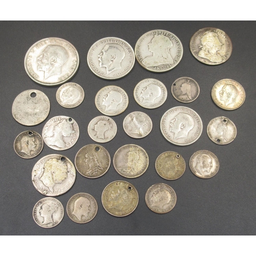 512 - Collection of Pre-1920 British shillings, half-crown, six pence's, etc. (total gross. 2.91ozt)