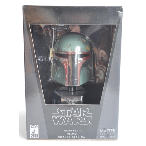 93 - Master Replicas 30th anniversary scaled replica Boba Fett Helmet with stand (stands 8.5