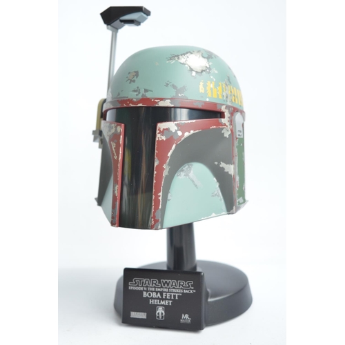 93 - Master Replicas 30th anniversary scaled replica Boba Fett Helmet with stand (stands 8.5