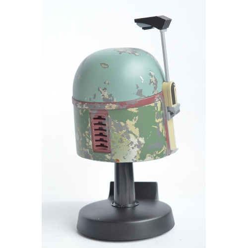 93 - Master Replicas 30th anniversary scaled replica Boba Fett Helmet with stand (stands 8.5