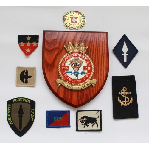 1218 - Bishops Stortford Sqn Air Training Corps Coat of Arms. Collection of cloth patches including, 1st Co... 