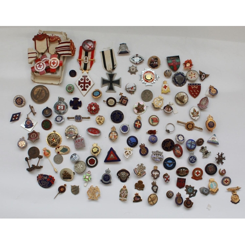 1221 - Large collection of enamel badges from many different societies and groups. Royal British Legion, Yo... 