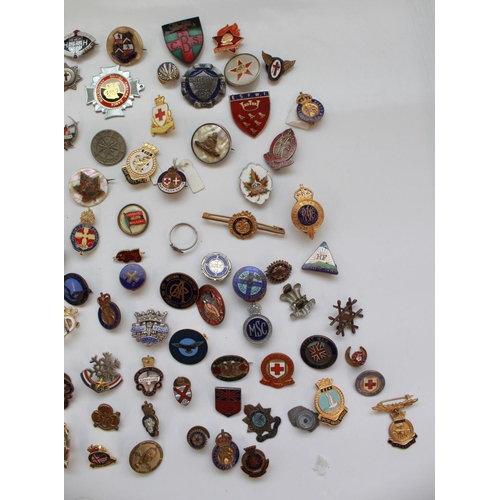 1221 - Large collection of enamel badges from many different societies and groups. Royal British Legion, Yo... 