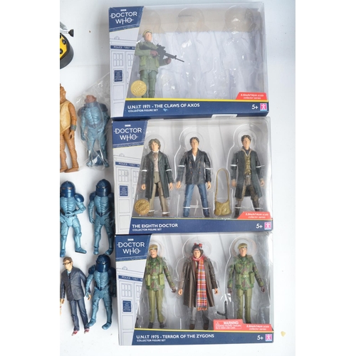 127 - Collection of Dr Who 13cm and other action figures including Reservoir Dogs, DC Multiverse Black Ada... 