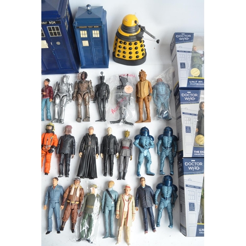 127 - Collection of Dr Who 13cm and other action figures including Reservoir Dogs, DC Multiverse Black Ada... 