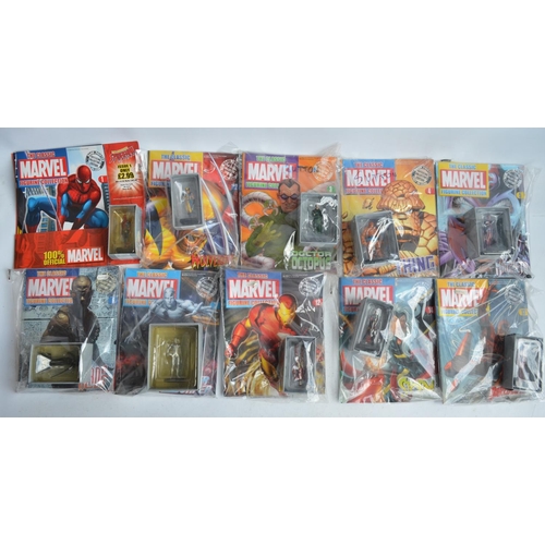 129 - Extensive collection of Eaglemoss Classic Marvel Figurine Collection magazines with associated pre-p... 