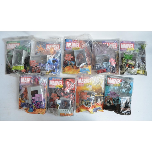 129 - Extensive collection of Eaglemoss Classic Marvel Figurine Collection magazines with associated pre-p... 