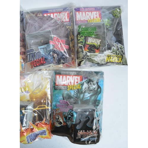 129 - Extensive collection of Eaglemoss Classic Marvel Figurine Collection magazines with associated pre-p... 