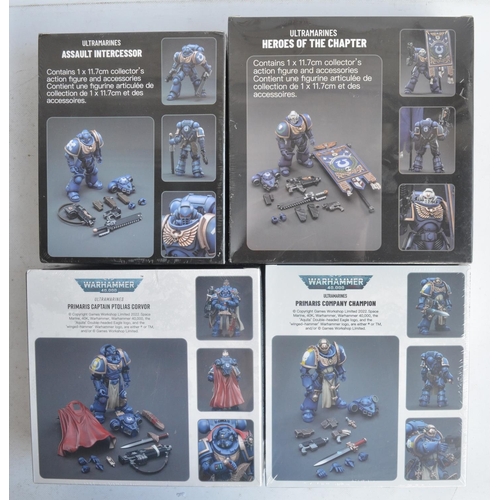 134 - Six JoyToy Warhammer 40,000 Ultramarines 1/18 scale action figures to include Primaris Company Champ... 