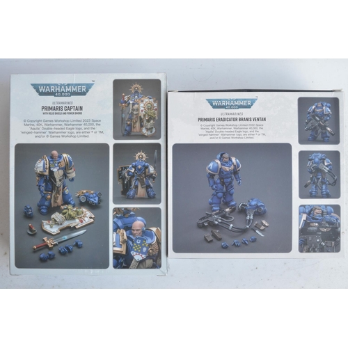 134 - Six JoyToy Warhammer 40,000 Ultramarines 1/18 scale action figures to include Primaris Company Champ... 