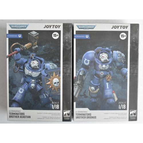 135 - Seven as new boxed/factory sealed JoyToy Warhammer 40,000 Ultramarines 1/18th scale action figures t... 