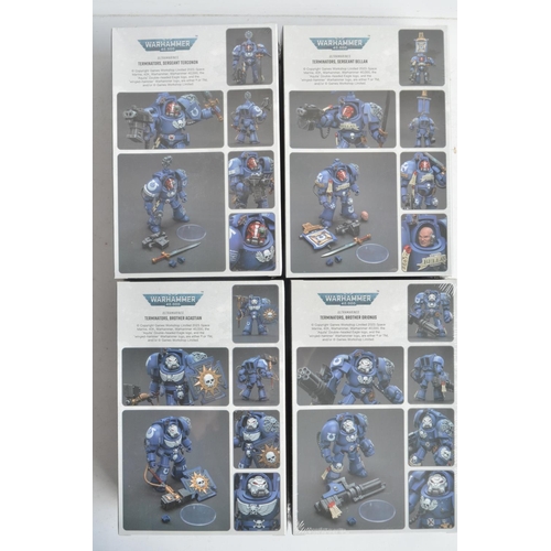 135 - Seven as new boxed/factory sealed JoyToy Warhammer 40,000 Ultramarines 1/18th scale action figures t... 