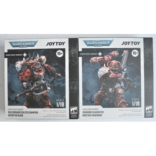 136 - Six JoyToy Warhammer 40,000 1/18th scale action figures to include Chaos Marines Crimson Slaughter B... 