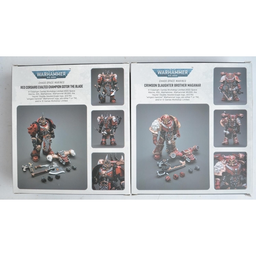 136 - Six JoyToy Warhammer 40,000 1/18th scale action figures to include Chaos Marines Crimson Slaughter B... 