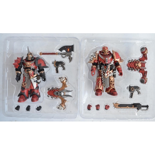 136 - Six JoyToy Warhammer 40,000 1/18th scale action figures to include Chaos Marines Crimson Slaughter B... 