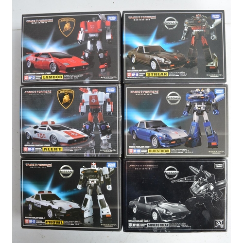 167 - Six car mode Transformers Masterpiece models from Takara Tomy to include MP-12 Lambor, MP--17 Prowl ... 