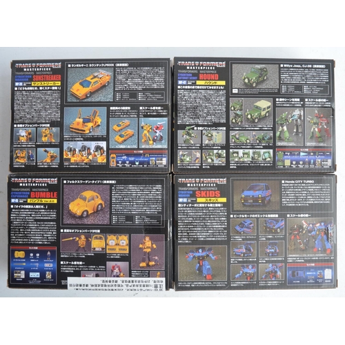 170 - Four car mode Transformers Masterpiece models from Takara Tomy to include MP-39 Sunstreaker, MP-47 H... 