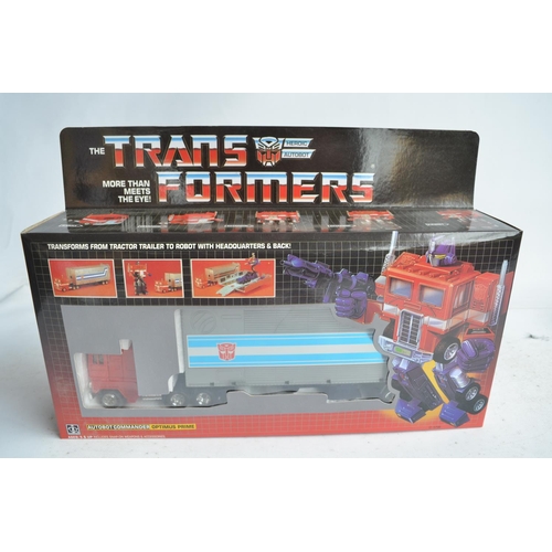 173 - Seven boxed Transformer models from Hasbro to include vintage Optimus Prime (item no E 5796, box uno... 