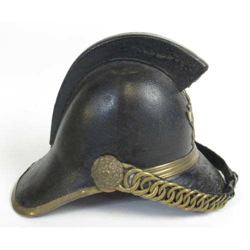 1294 - Merryweather Volunteer Pattern c1890s leather fireman's helmet complete with original brass fittings... 