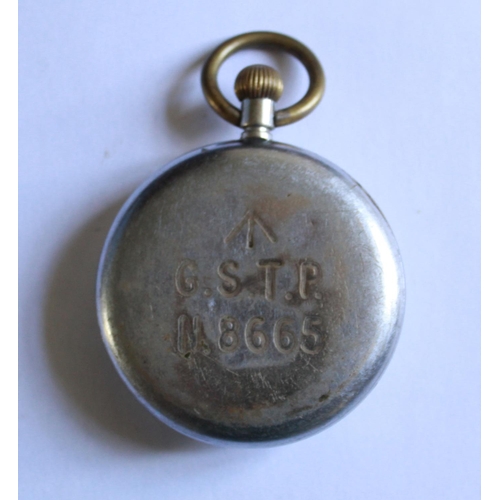 1260 - Leonidas military pocket watch with subsidiary second hand dial. Stamped with broad arrow G.S.T.P. N... 