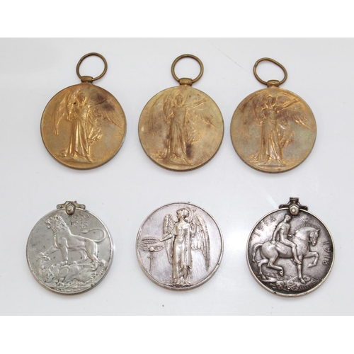 1224 - Three WWI Victory Medals. To, 4956 Cpl C.R.F. Box Kings Royal Rifle Corps. L-22868 Acting Bombardier... 