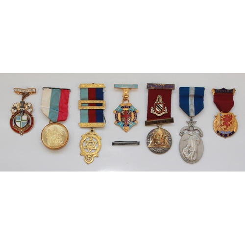 1226 - Collection of (7) Masonic Medals for various awards, some named to Brother C.L.P. Matheson. Charity ... 