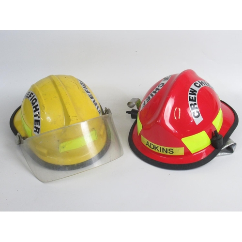 1301 - C1987 Bullard FH2100 helmet and a c1991 Cairns and Bro 990 'Crew Chief' helmet