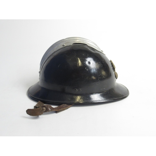 1310 - C20th Adrian pattern steel French helmet with unmarked fire grenade badge