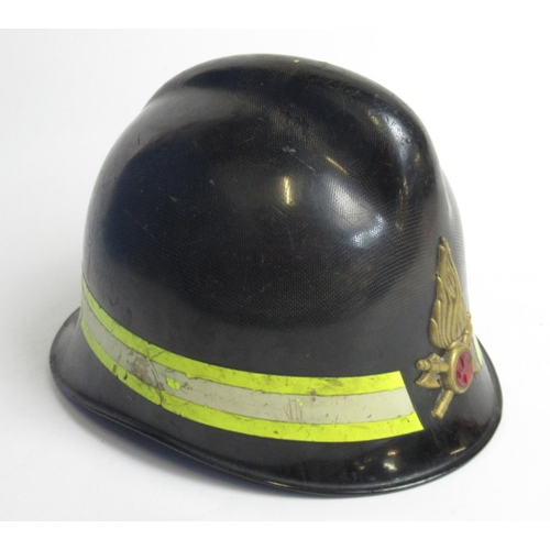 1314 - 1972 MISPA plastic helmet with Italian firefighter badge