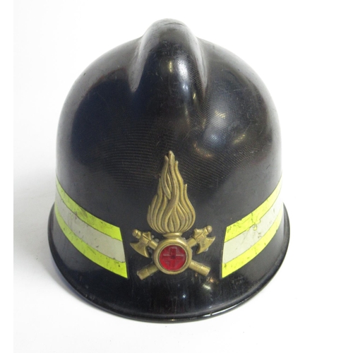 1314 - 1972 MISPA plastic helmet with Italian firefighter badge