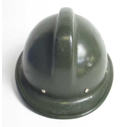 1317 - C1970s Soviet Fire Service steel helmet and a C1980s Romanian Fire Service helmet, both with lining