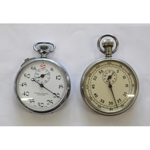 1270 - Findlay & Co of London Military stopwatch (Unmarked) In chrome case with white enamel dial. R.A.F. P... 