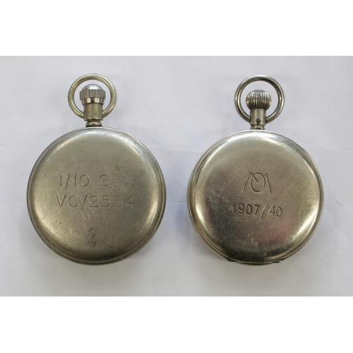 1273 - Unnamed military stopwatch. In chrome case and enamel face Stamped 1/10 Sec VC/2534. Unnamed militar... 