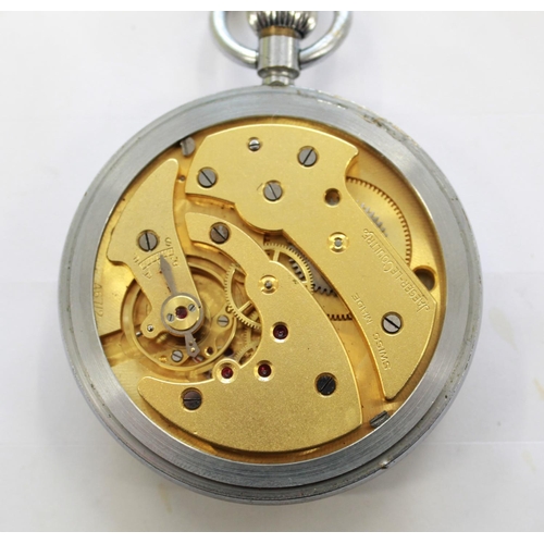 1274 - Jaeger-LeCoultre Pocket watch. Military issue R.A.F. Observers watch. Chrome with enamel dial and su... 